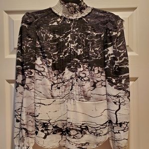 Bebe mock Neck lace blouse